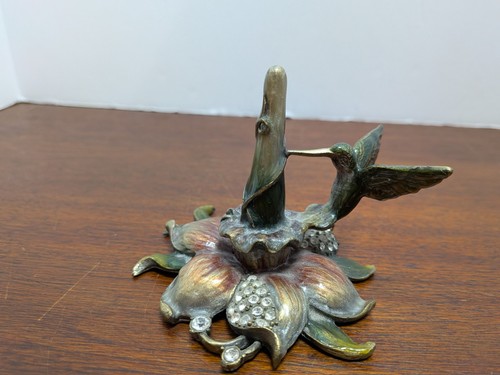 Hummingbird enamel ring - enamel,